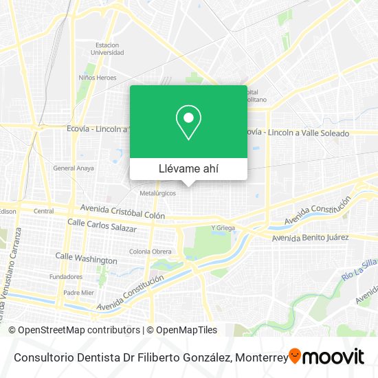 Mapa de Consultorio Dentista Dr Filiberto González