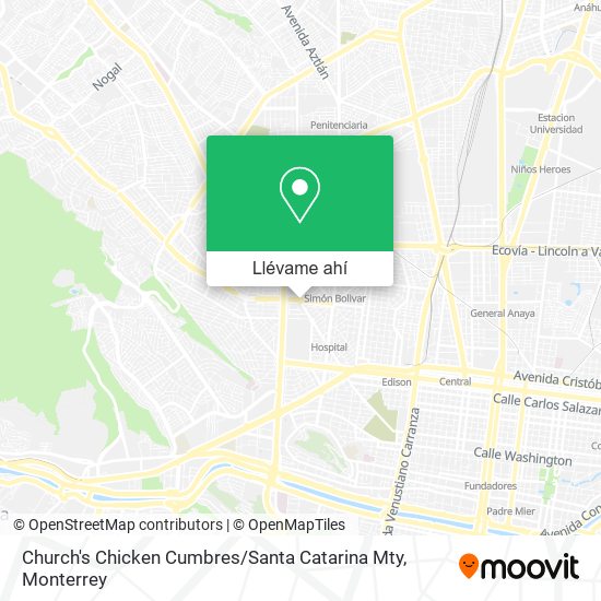 Mapa de Church's Chicken Cumbres / Santa Catarina Mty