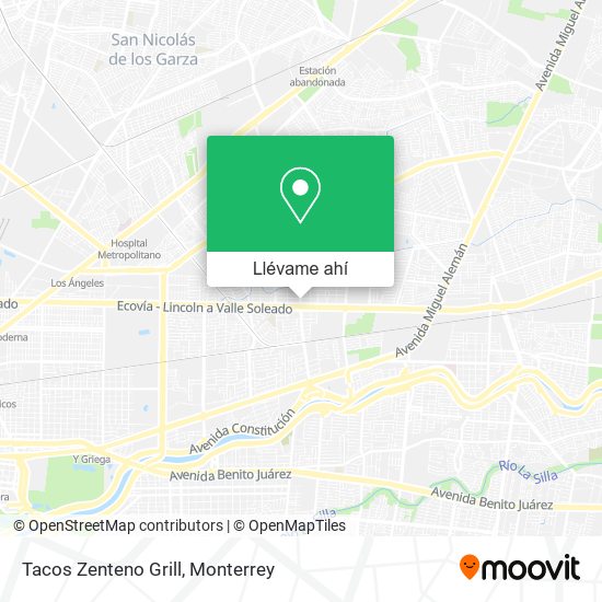 Mapa de Tacos Zenteno Grill
