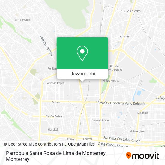 Mapa de Parroquia Santa Rosa de Lima de Monterrey