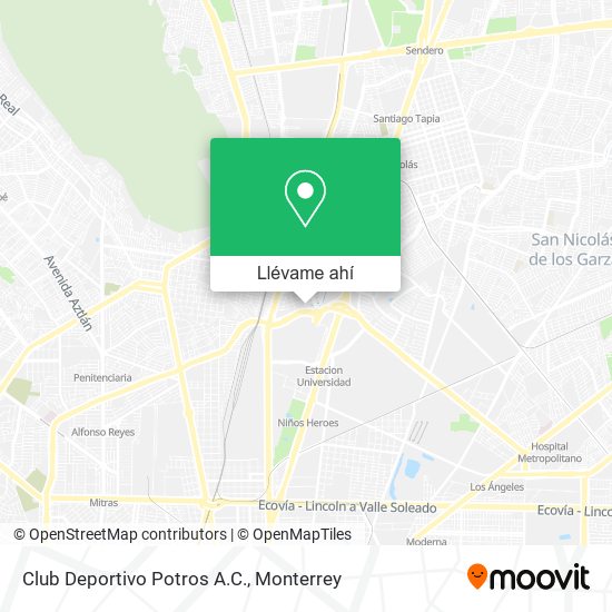 Mapa de Club Deportivo Potros A.C.