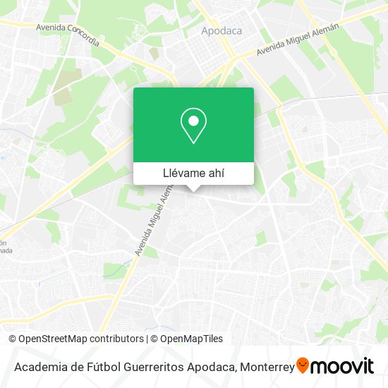Mapa de Academia de Fútbol Guerreritos Apodaca