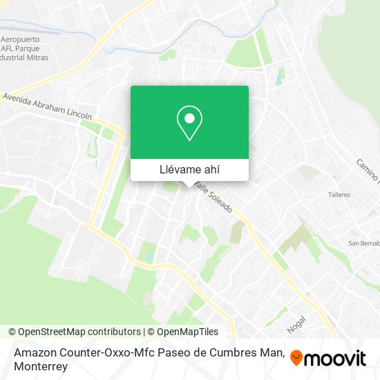 Mapa de Amazon Counter-Oxxo-Mfc Paseo de Cumbres Man
