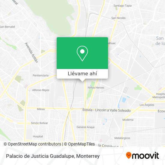 Mapa de Palacio de Justicia Guadalupe