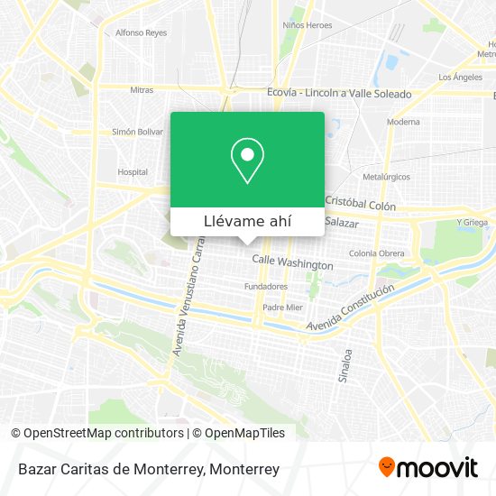 Mapa de Bazar Caritas de Monterrey