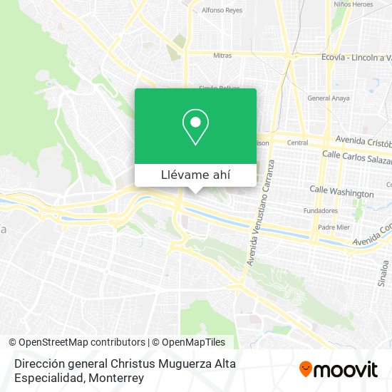 Mapa de Dirección general Christus Muguerza Alta Especialidad