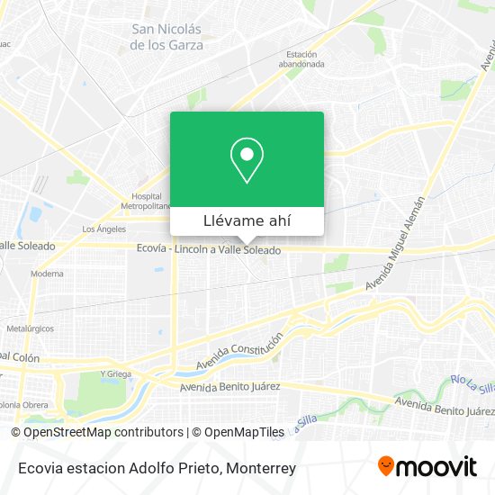 Mapa de Ecovia estacion Adolfo Prieto