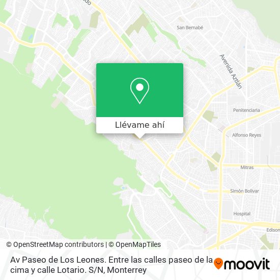 Cómo llegar a Av Paseo de Los Leones. Entre las calles paseo de la cima y  calle Lotario. S / N en Monterrey en Autobús?