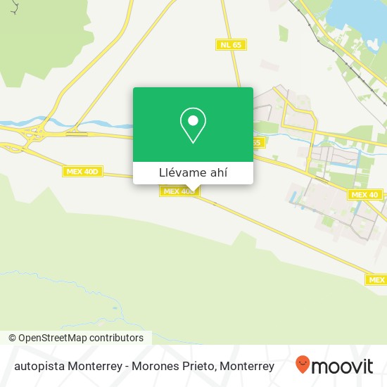 Mapa de autopista Monterrey - Morones Prieto