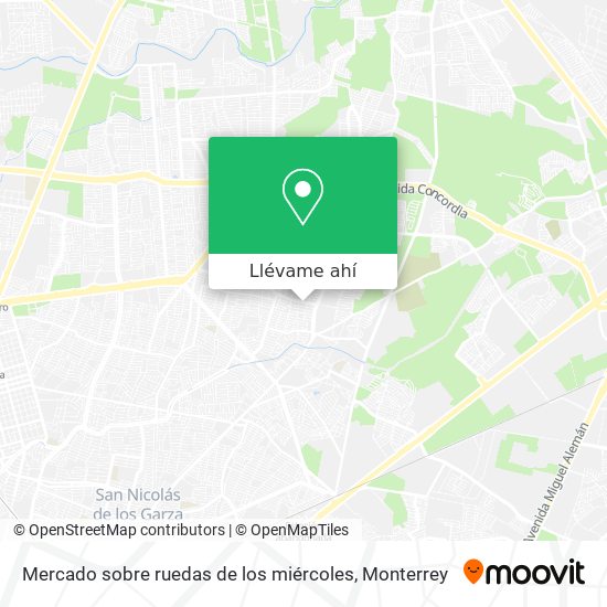 Mapa de Mercado sobre ruedas de los miércoles