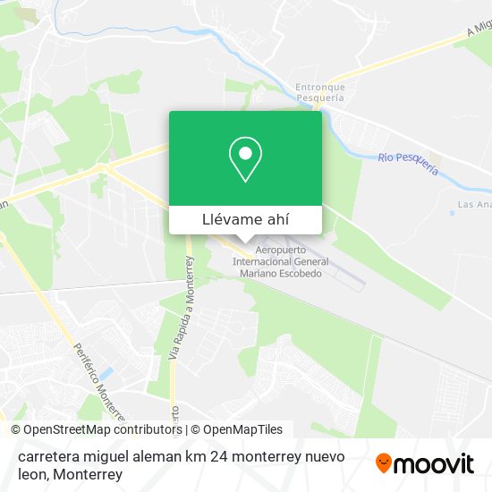 Mapa de carretera miguel aleman km 24 monterrey nuevo leon