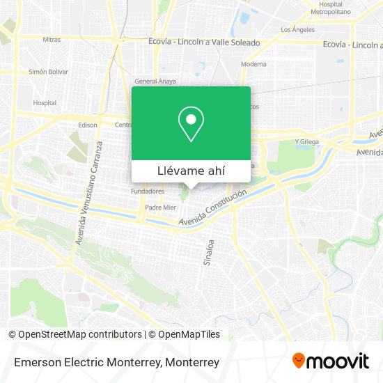 Mapa de Emerson Electric Monterrey