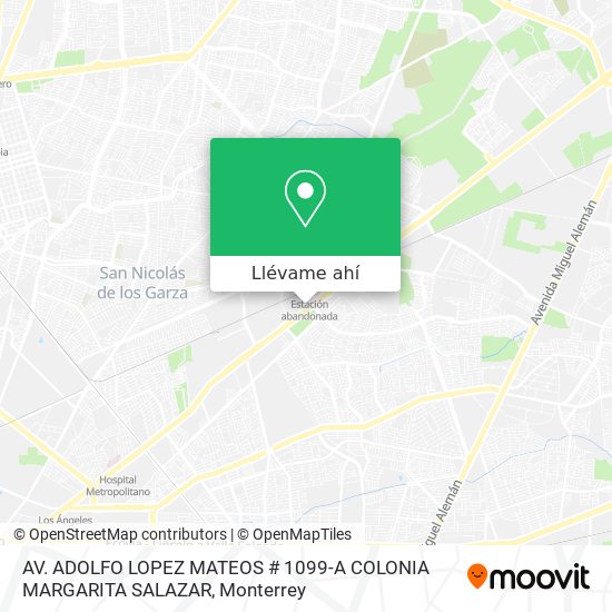 Mapa de AV. ADOLFO LOPEZ MATEOS # 1099-A COLONIA MARGARITA SALAZAR