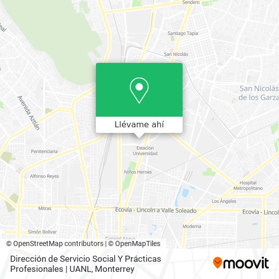 Mapa de Dirección de Servicio Social Y Prácticas Profesionales | UANL