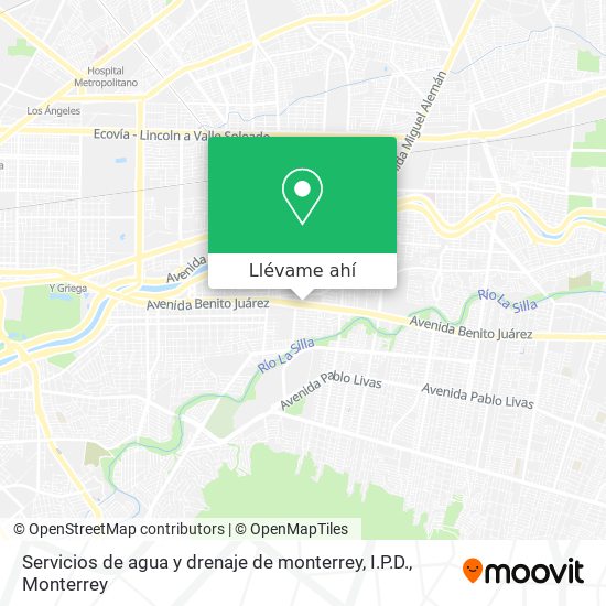 Mapa de Servicios de agua y drenaje de monterrey, I.P.D.