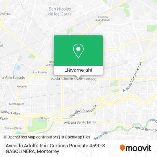 Mapa de Avenida Adolfo Ruiz Cortines Poniente 4590-S GASOLINERA