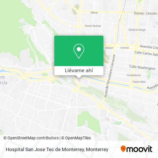 Mapa de Hospital San Jose Tec de Monterrey