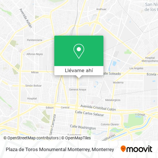 Mapa de Plaza de Toros Monumental Monterrey
