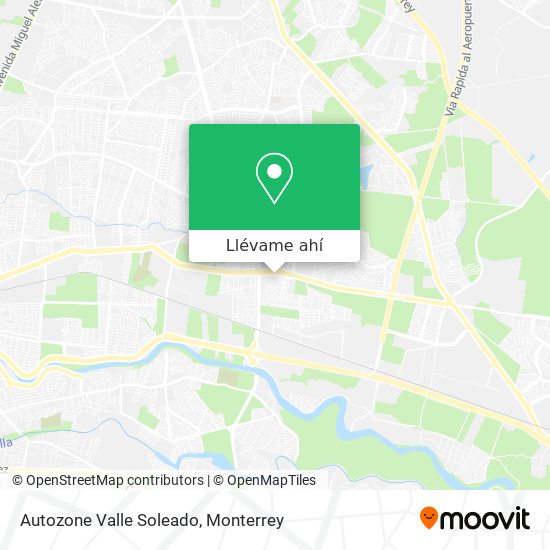 Mapa de Autozone Valle Soleado