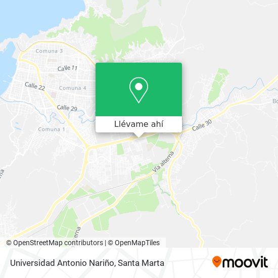 Mapa de Universidad Antonio Nariño