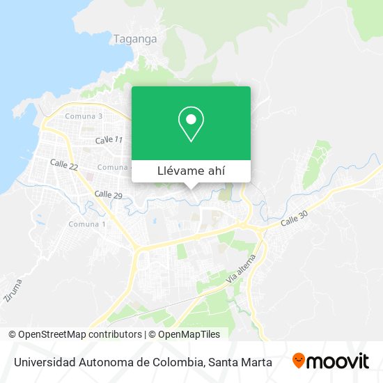 Mapa de Universidad Autonoma de Colombia