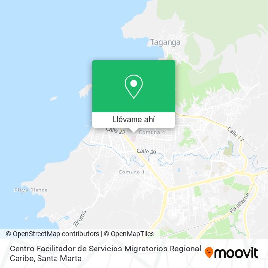 Mapa de Centro Facilitador de Servicios Migratorios Regional Caribe