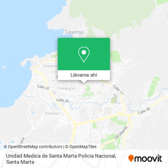 Mapa de Unidad Medica de Santa Marta Policía Nacional