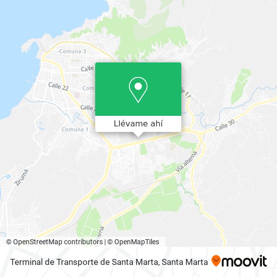 Mapa de Terminal de Transporte de Santa Marta