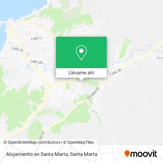 Mapa de Alojamiento en Santa Marta