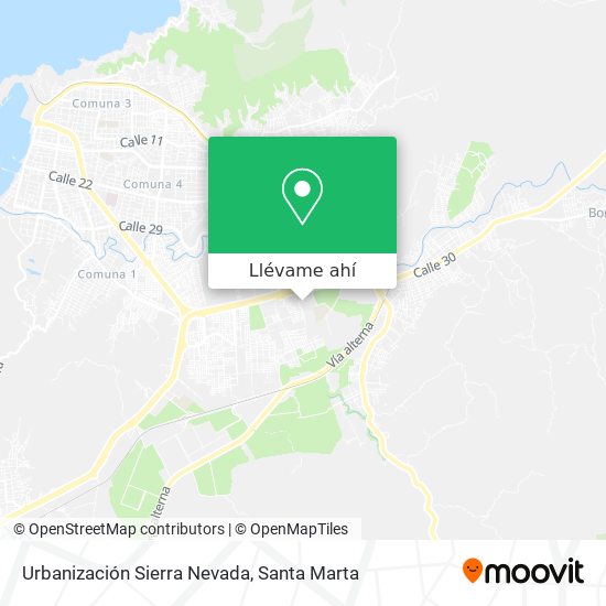 Mapa de Urbanización Sierra Nevada