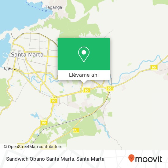 Mapa de Sandwich Qbano Santa Marta