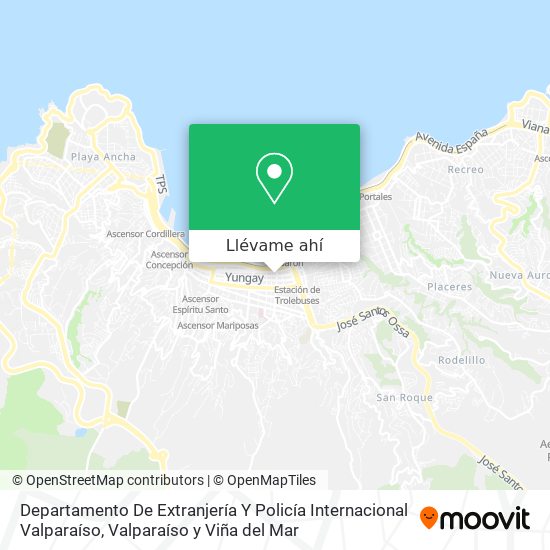 Mapa de Departamento De Extranjería Y Policía Internacional Valparaíso