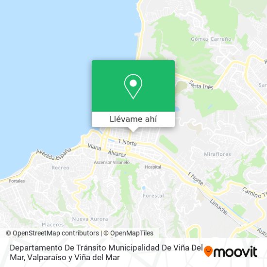 Mapa de Departamento De Tránsito Municipalidad De Viña Del Mar