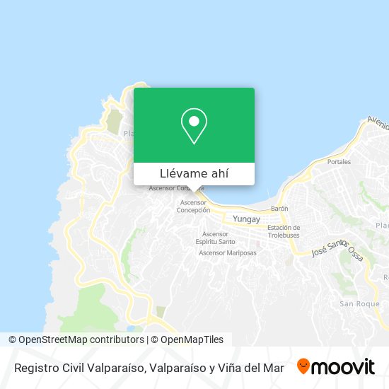 Mapa de Registro Civil Valparaíso