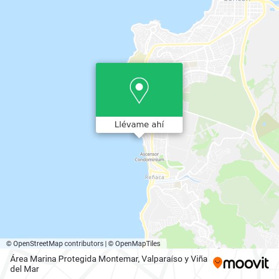 Mapa de Área Marina Protegida Montemar