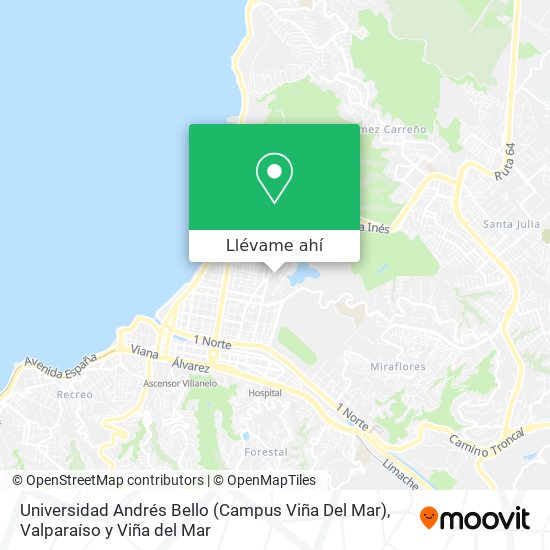 Mapa de Universidad Andrés Bello (Campus Viña Del Mar)