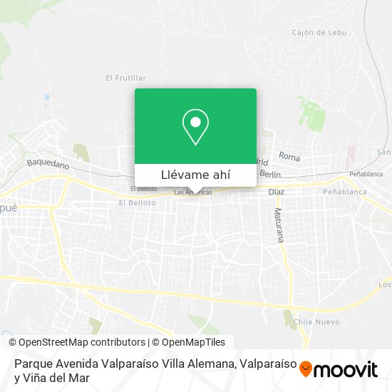 Mapa de Parque Avenida Valparaíso Villa Alemana