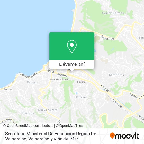 Mapa de Secretaría Ministerial De Educación Región De Valparaíso