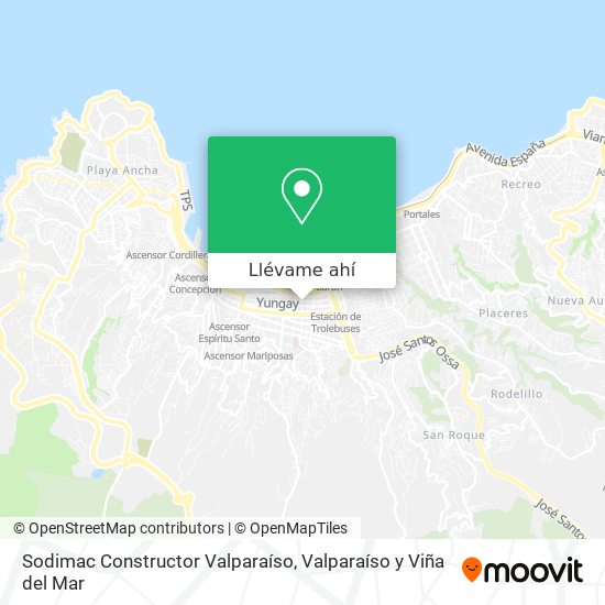 Mapa de Sodimac Constructor Valparaíso