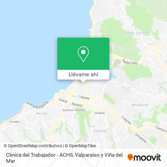 Mapa de Clinica del Trabajador - ACHS