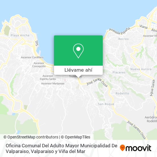 Mapa de Oficina Comunal Del Adulto Mayor Municipalidad De Valparaiso