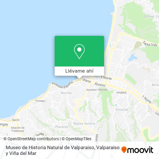 Mapa de Museo de Historia Natural de Valparaiso