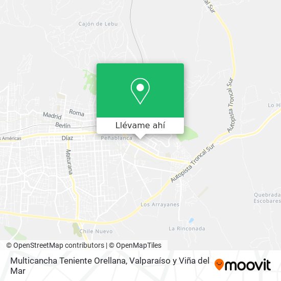 Mapa de Multicancha Teniente Orellana