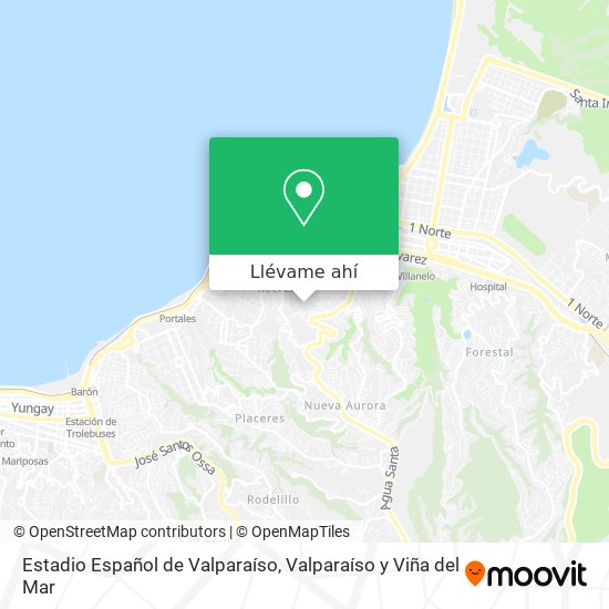 Mapa de Estadio Español de Valparaíso