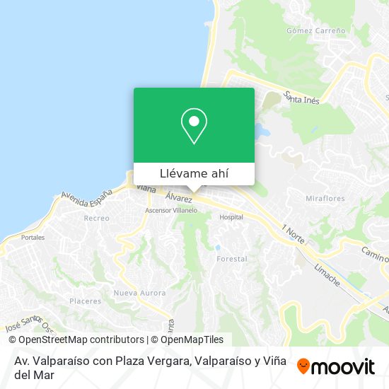 Mapa de Av. Valparaíso con Plaza Vergara