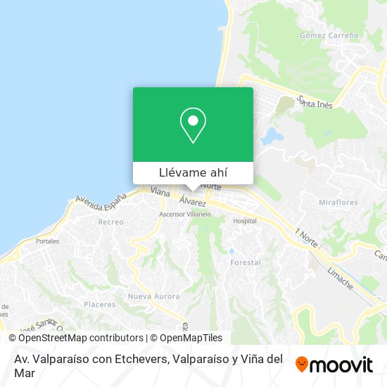 Mapa de Av. Valparaíso con Etchevers