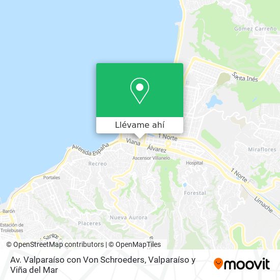 Mapa de Av. Valparaíso con Von Schroeders