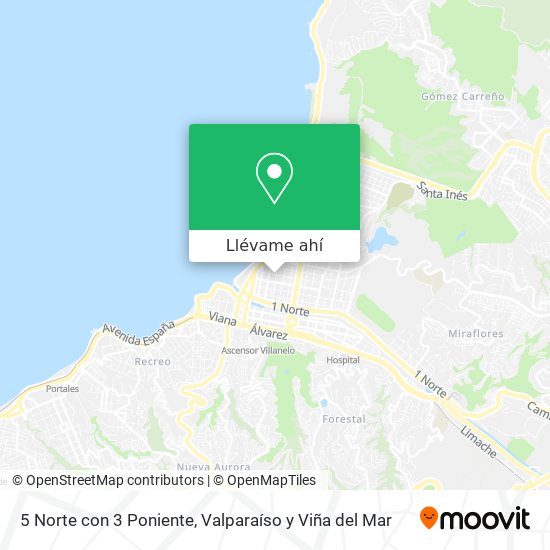 Mapa de 5 Norte con 3 Poniente