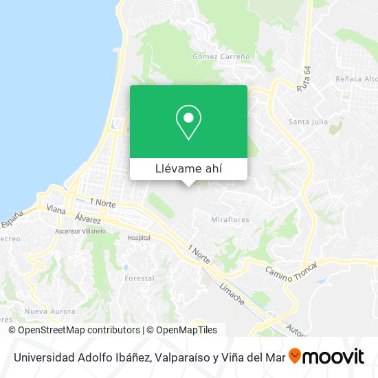 Mapa de Universidad Adolfo Ibáñez