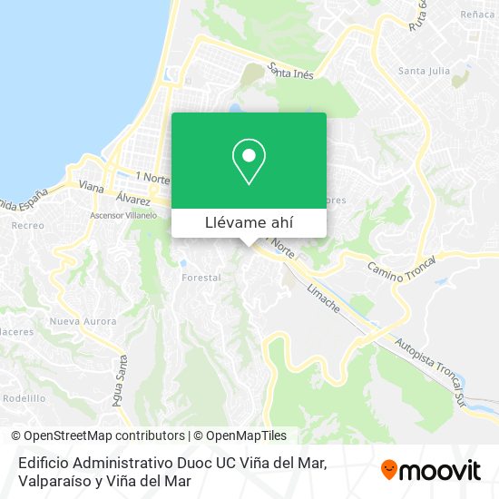 Mapa de Edificio Administrativo Duoc UC Viña del Mar